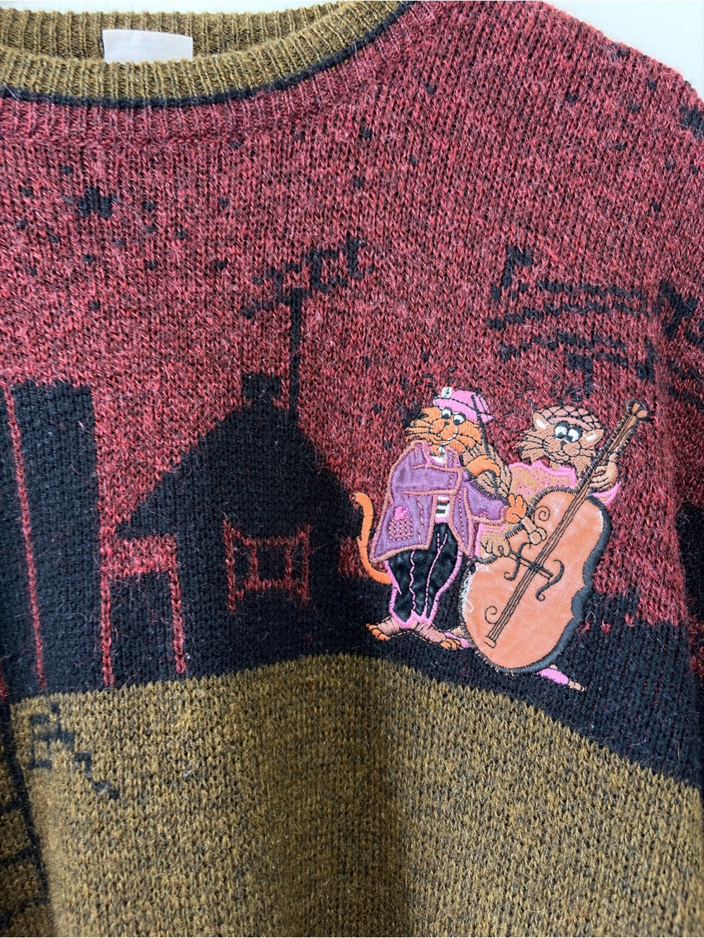VINTAGE NORTH COUNTRY BY EATON CAT 🐈🐱 SWEATER SIZE L - Picture 3 of 8